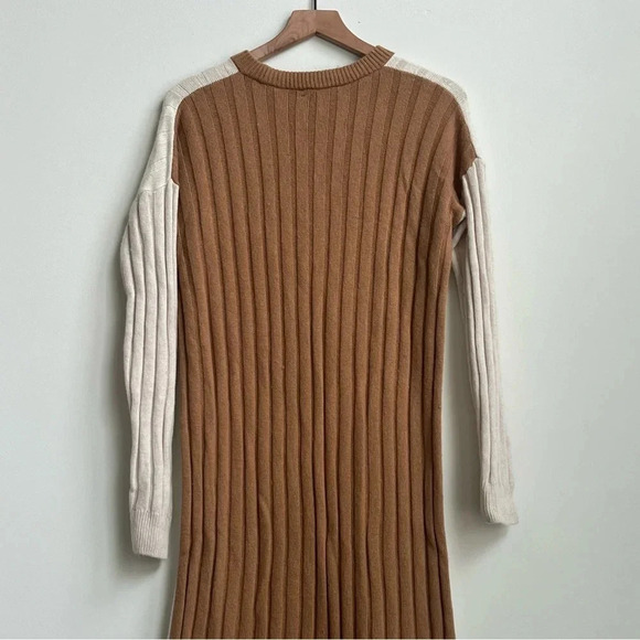 Madewell (Re)sourced Ribbed Midi Sweater Dress Small Alpaca Wool Color block S - Picture 11 of 15